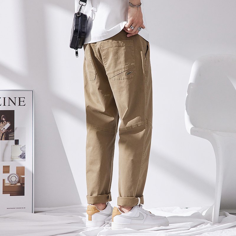 Khaki Daily Washed jogger pants wholesale Casual Slight Stretch Custom (HY607)