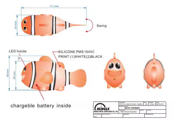 Fish Shape Baby Bath Water Thermometer for Kids Toddlers Shower Children Bathroom Toys