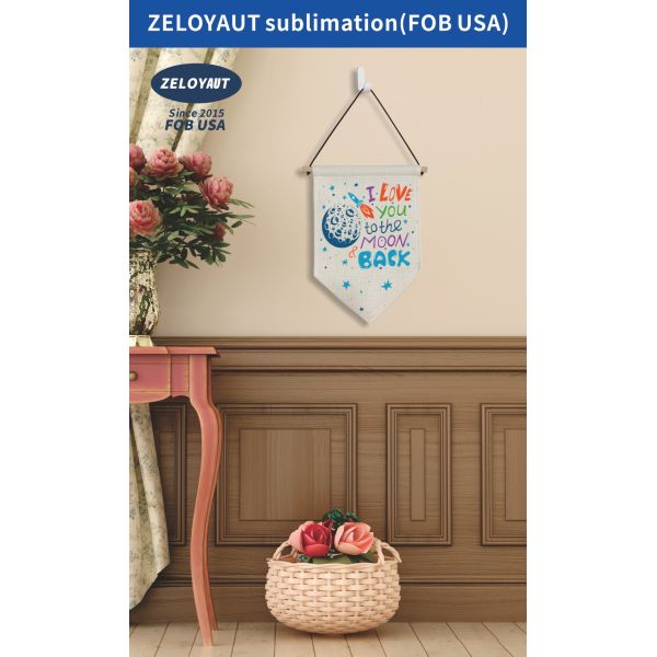 Wholesale Custom Linen Triangle Garden Flags Double Sided Sublimation Printing Outdoor Decor Banners Garden Ornaments