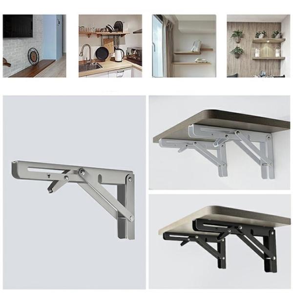 Triangle Adjustable Table Bench Support Folding Brackets for 90 Degree Wall Mounting