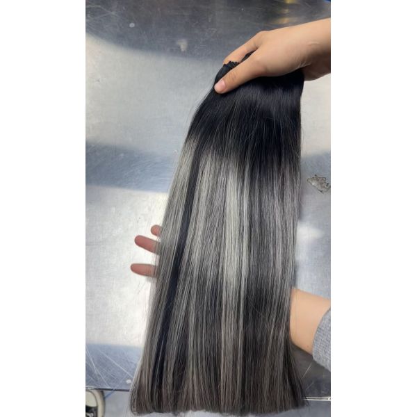 The new color machine weft double drawn 100% human hair weft for wholesale