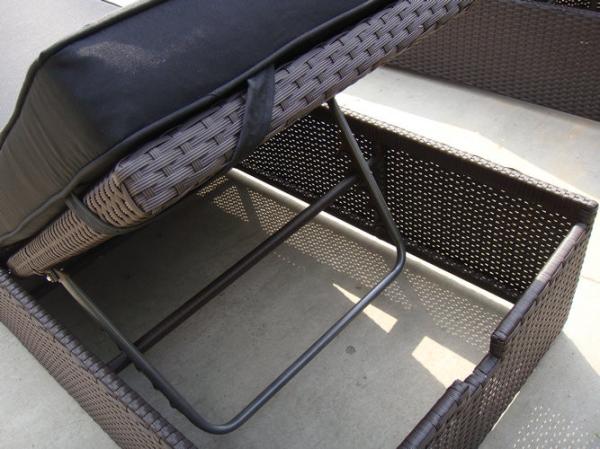 Wicker / Cane / Rattan Sun Lounger Storage Box For Balcony / Lawn