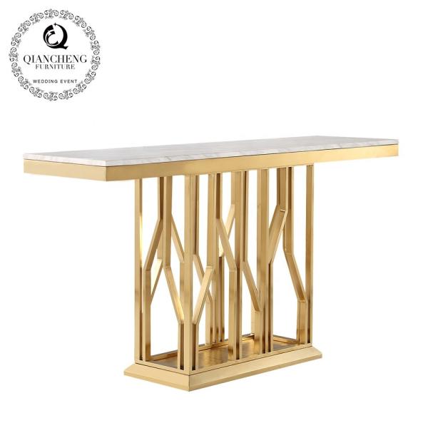 tabela de console 0.3cbm de aço inoxidável de 160x45x85cm com parte superior de mármore 20mm