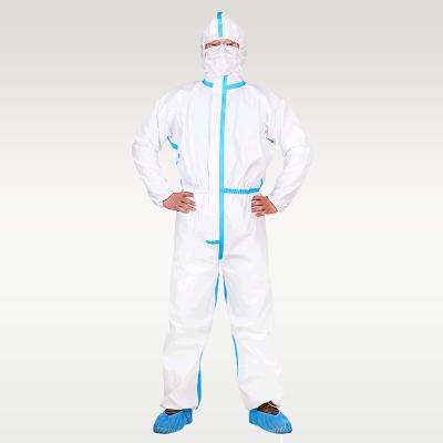 Costume jetable de Hazmat de combinaisons jetables non tissées de polypropylène avec la bande