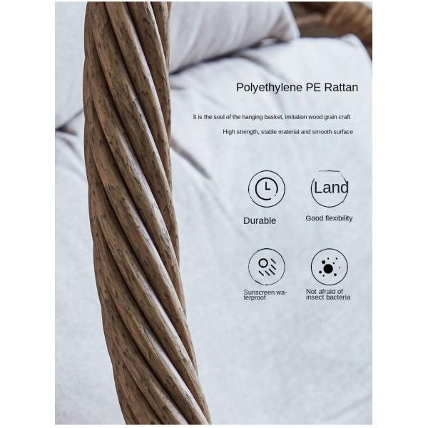 Wholesale Popular Wicker Patio Outdoor Metal Rattan Basket Egg Hanging Chair