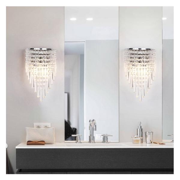 Modern Led Crystal Wall Lamp Tricolor Light Bedside Lamp silver wall light(WH-OR-26)