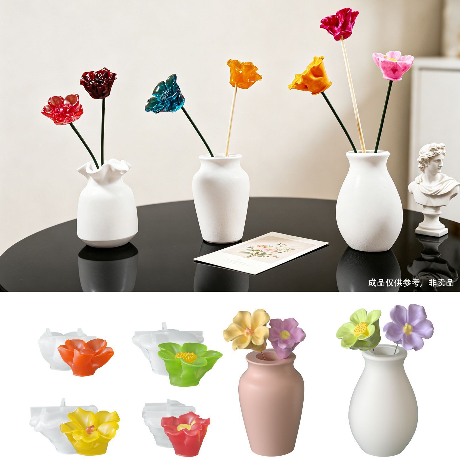 Crystal dropper DIY three-dimensional flower bonsai decoration ornament silicone mold DIY aromatherapy gypsum mold