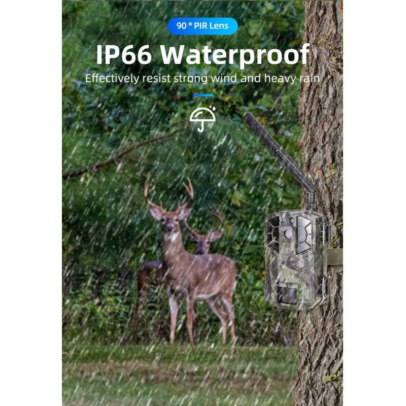 4G LTE Wireless Cellular Trail Camera with App for Deer Hunting &Videos on Any Phone Verizon, AT&T, Game Trail Camera 4G
