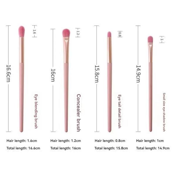 Soft Powder Blush Eyeshadow Brush Beauty Kit with 7-Piece Nude Pink Makeup Brush Set