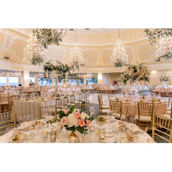 Stainless Steel Napoleon Chair With Cushion High End Banquet Chair Hotel Furniture