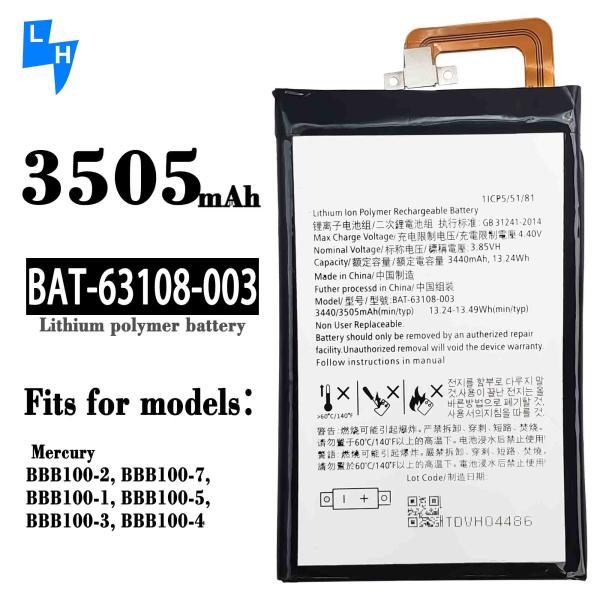 Stock OEM/ODM/MOQ 500PCS BAT-63108-003 Keyone BBB100 Mobile Phone Battery for BlackBerry Mercury