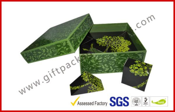 Rectangle Afternoon Tea Chocolate Packaging Box , Handmade Green Chocolate Gift Packaging Boxes