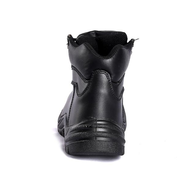 Genuine Leather Waterproof Safety Shoes Mid Cut Steel Toe Steel Plate Industrial Anti Slip Protective