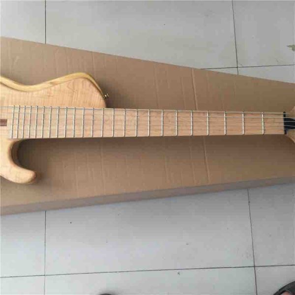 Custom Burst Maple Top 6 Strings Bass Guitar Neck Through Body Ebony Fingerboard Active Pickups Electric Bass