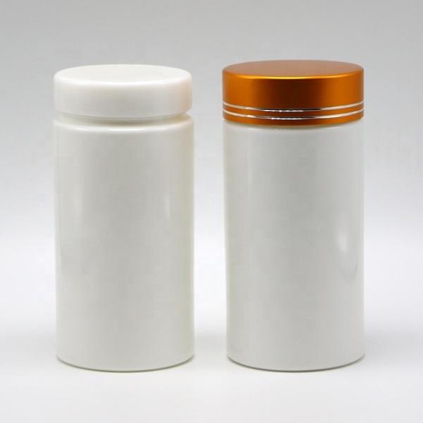 PE Plastic 200mL Straight Cylinder Shape Medicine Pharmacy Bottles with Aluminum Lids