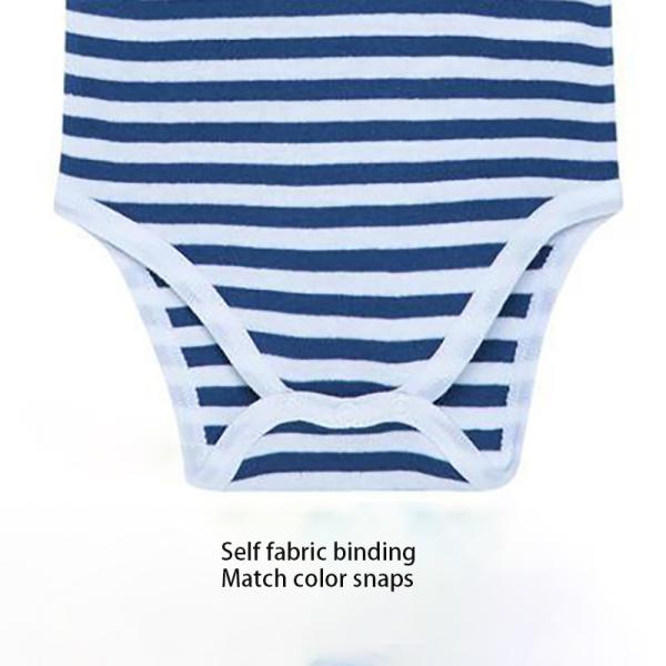 Custom Summer 100% cotton embroidered Stripe Solid Print knitted newborn baby romper