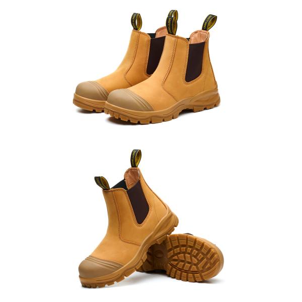 Steel Toe Safety Boots with Kevlar Midsole and Slip-Resistant PU Sole for Industrial Work