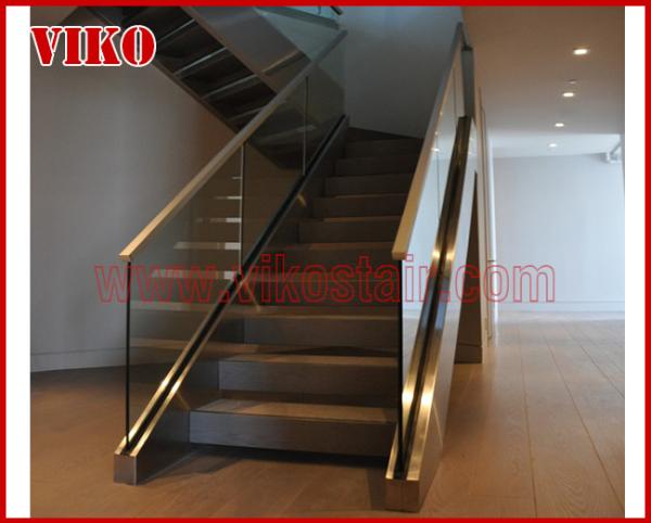 Double Steel Plate Staircase VK28S ，Wooden ，Beech Tread , Carbon Steel Stringer, Stainless Steel, Power Coated,