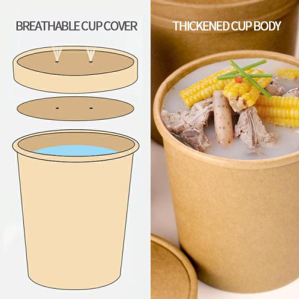 8oz 12oz 16oz 20oz 24oz 26oz 32oz Cuencos de papel biodegradables ecológicos para las industrias