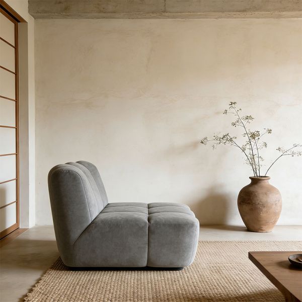 Vacuum Compressed Upholstered Modular Single Seat Fabric Compression Sofa Large Villa Apartment Living Room
