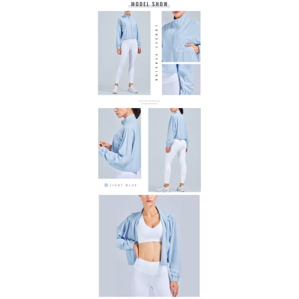 Утюжа куртка спортзала свободной передней шеи куртки молнии высокой Breathable подрезанная