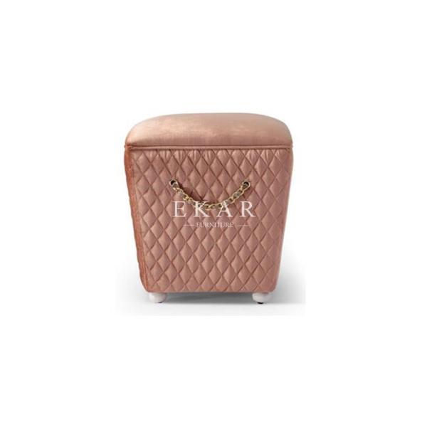 Bedroom Modern Elegant Design Dressing Makeup Leather and Velvet Stool