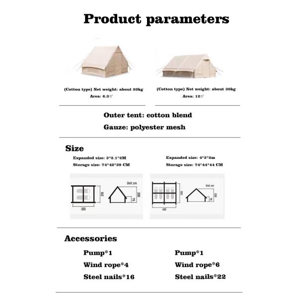 Camping al aire libre tienda de campamento inflable familiar de dos dormitorios tienda automática con banda de luz de atmósfera