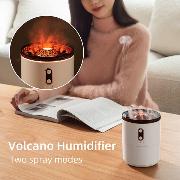 Vendas Quentes Humidificador de Vulcão JellyFish 2023 Mais Novo Mini Portátil Vulcão Forma Ultrassônico Humidificador Chama Humidificador de Medusa