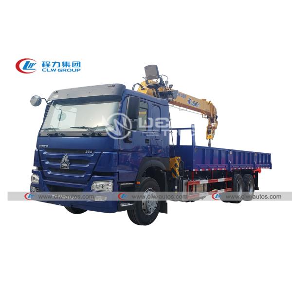 HOWO Truck Mounted Telescopic Boom Crane 336HP 6X4 10 Wheeler 10T 360 Deg Rotation