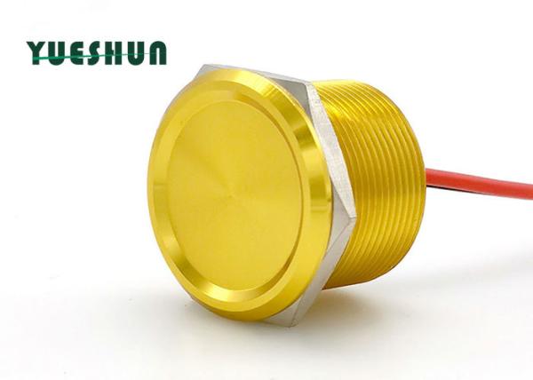 NENHUMA cor de corpo amarela de alumínio Piezo 24VAC do interruptor 25mm do toque da lâmpada 100mA
