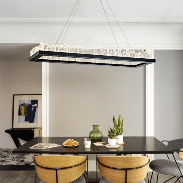 Square Vintage Lamps Crystal Pendant Light Hanging Fixture