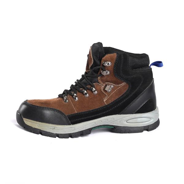 Men'S Frosted Cowhide Steel Toe Steel Sole Heavy Industrial Safety Shoes Anti Smash