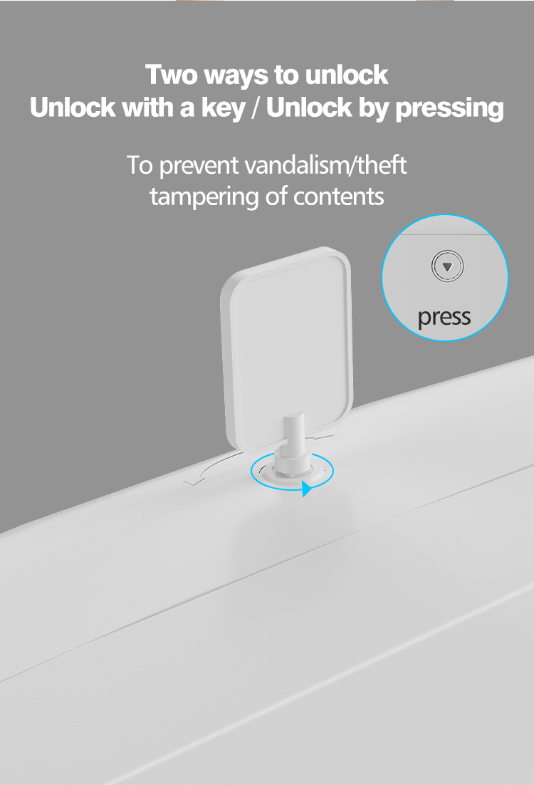 Lockable Touchless Auto Cut Paper Towel Dispenser Wall Mounted ABS Plastic Material