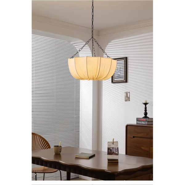 Living Dining Room Chandelier Lighting Wabi Sabi Retro Fabric Pendant Lights (WH-VP-308)