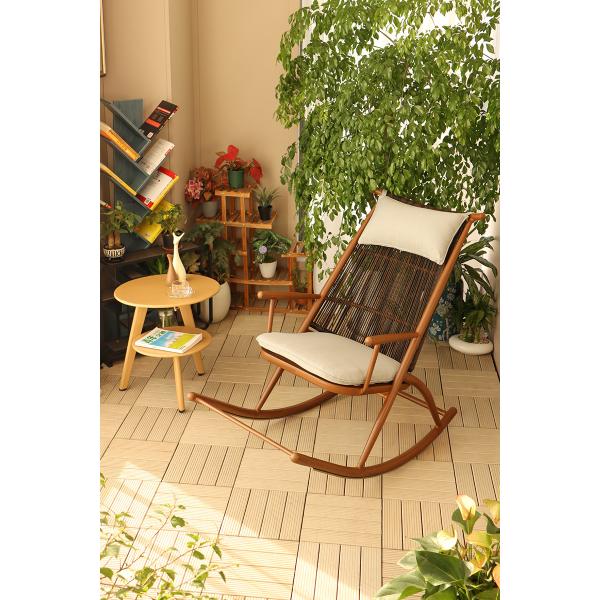 UV Resistant Outdoor Garden Leisure PE Rattan Rocking Chair With Customized Logo