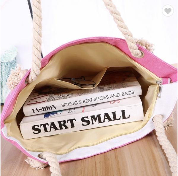 ODM Stripe Promotional Cotton Fabric Bag For Supermarket Shopping ODM Sturdy Canvas Plain Grocery Canvas Tote Bags Cotton Shoulder Bag