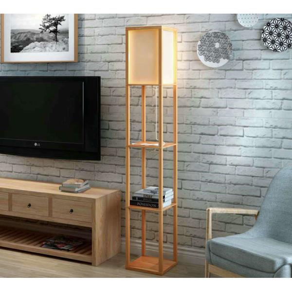 Modern LED Decorative Wooden Loft Floor Lamp Black White shelf floor lamp(WH-MFL-113)