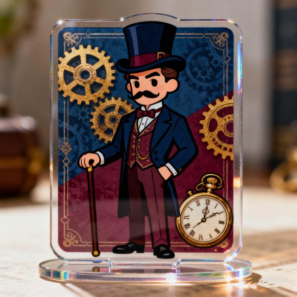 Custom Double-sided Acrylic Stand Transparent Rotating Plaque Clear Acrylic Standee Humanoid Character Desktop Ornament Gif