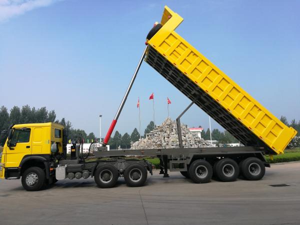 Self-dumping 3 Axle Rear Dump Truck Semi Trailer Tipper Trailer Heavy Duty Hydraulic