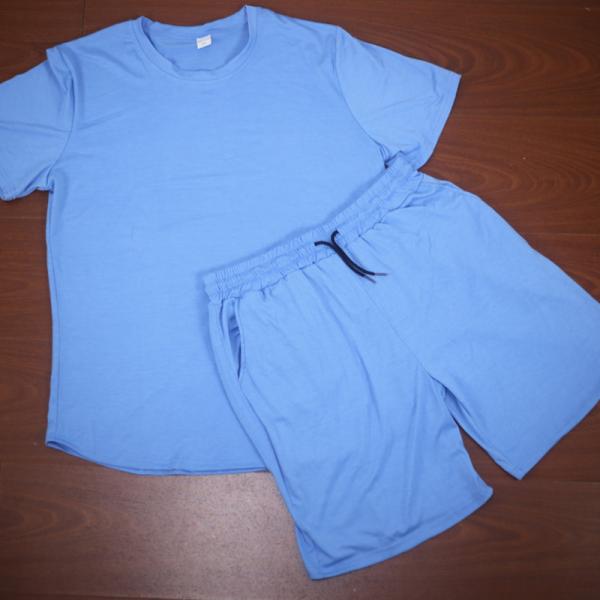 Custom Logo Plus Size Tracksuit for Men Stretchable 2 Piece Outerwear Jogger Suit Short Sets
