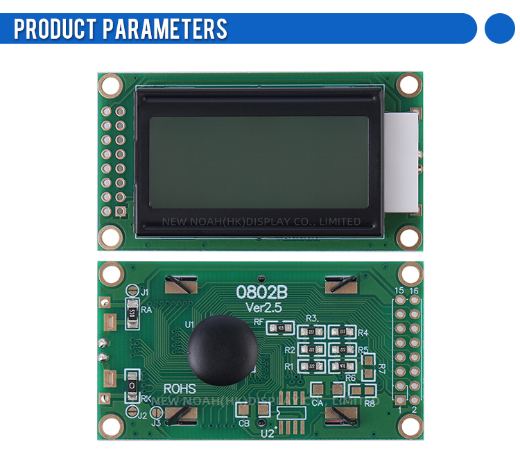 Persian Gray Film 0802B Character LCD Display Screen Ready To Ship LCM Display Module In Stock