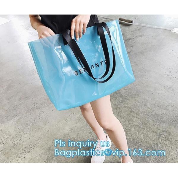 pvc transparent zipper bikini cosmetic bag, tote lady waterproof PVC swimming transparent beach bag, beach bag swimming