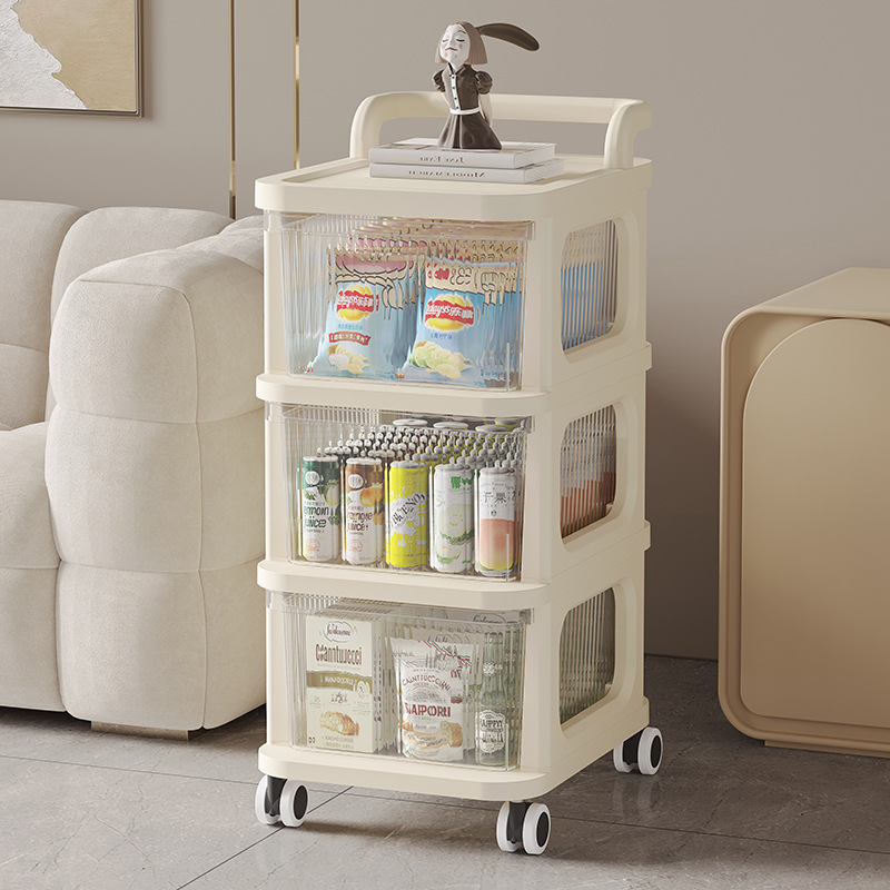 Kitchen Floor Cart Storage Rack Bedroom Baby Snack Storage Shelf Bathroom Multi-layer Mobile Storage Shelf