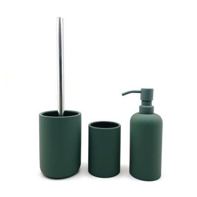 Acessórios de banho em cerâmica verde escuro Conjunto de acabamento de toque suave Dispensador comercial de sabão para as mãos