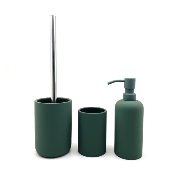 Acessórios de banho em cerâmica verde escuro Conjunto de acabamento de toque suave Dispensador comercial de sabão para as mãos