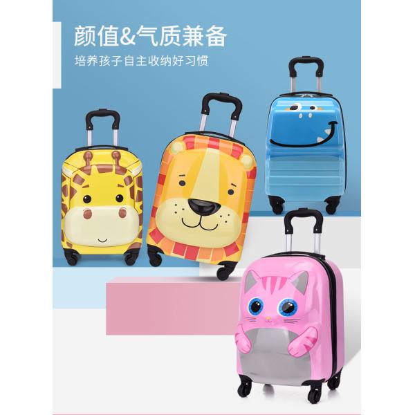 Polyester Kids Travel Luggage Zippered Waterproof With Retractable Handle