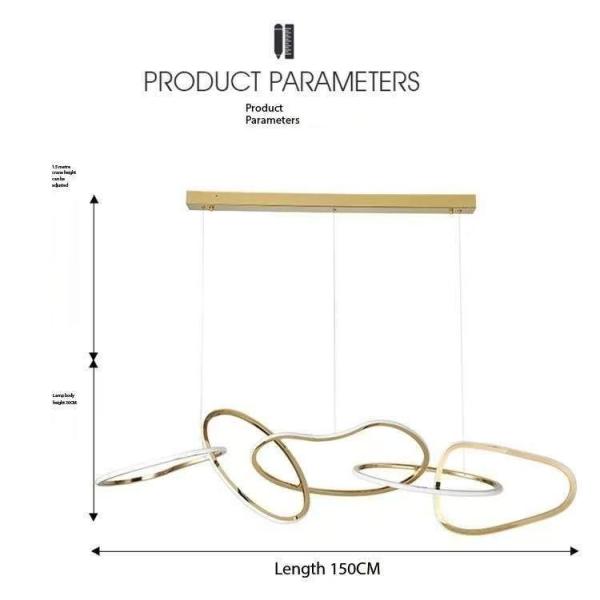 Croix d'or Lumineuse de luxe Lampes suspendues Circuit LED moderne Lumières pendentives