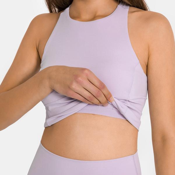 Estiramento ativo da camiseta de alças quente das mulheres dos sutiãs de Criss Back Padded Strappy Sports da venda
