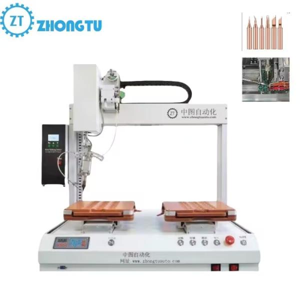 Real Rotating Axis Desktop Automatic Soldering Robot for PCB Circuit Board