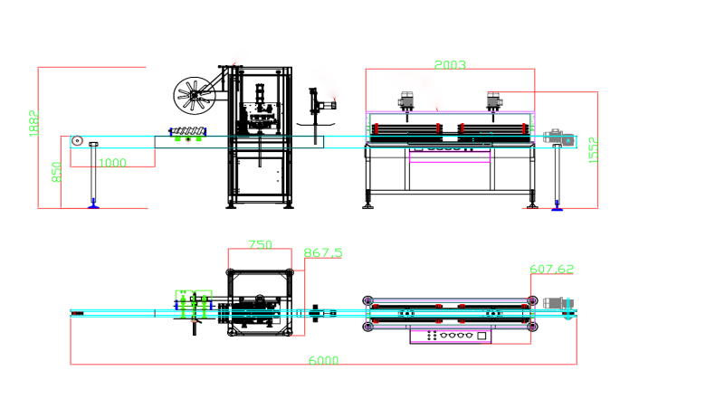 14000pcs/Hour Water Bottle Shrinking Sleeve Machine 50mm - 150mm